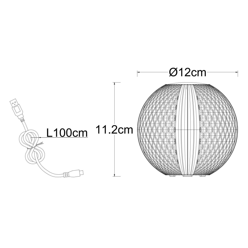 Globo - LED Aptumšojama skārienvadāma galda lampa LED/2W/5V 1200 mAh USB caurspīdīga