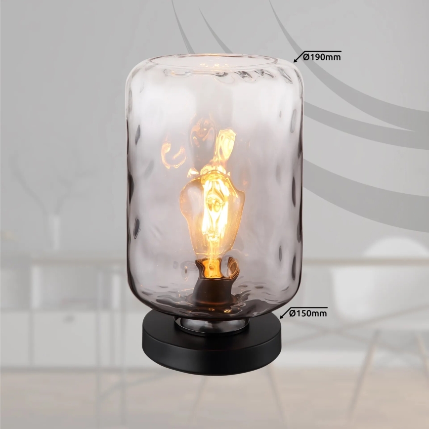Globo - Galda lampa 1xE27/60W/230V pelēka