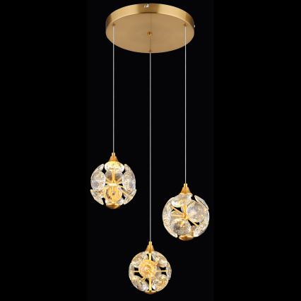 Globo - LED lustra uz troses LED/24W/230V 3000K zelta