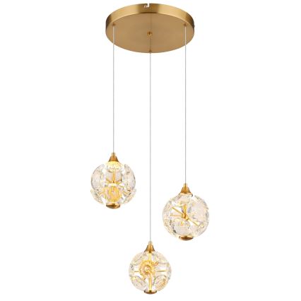 Globo - LED lustra uz troses LED/24W/230V 3000K zelta