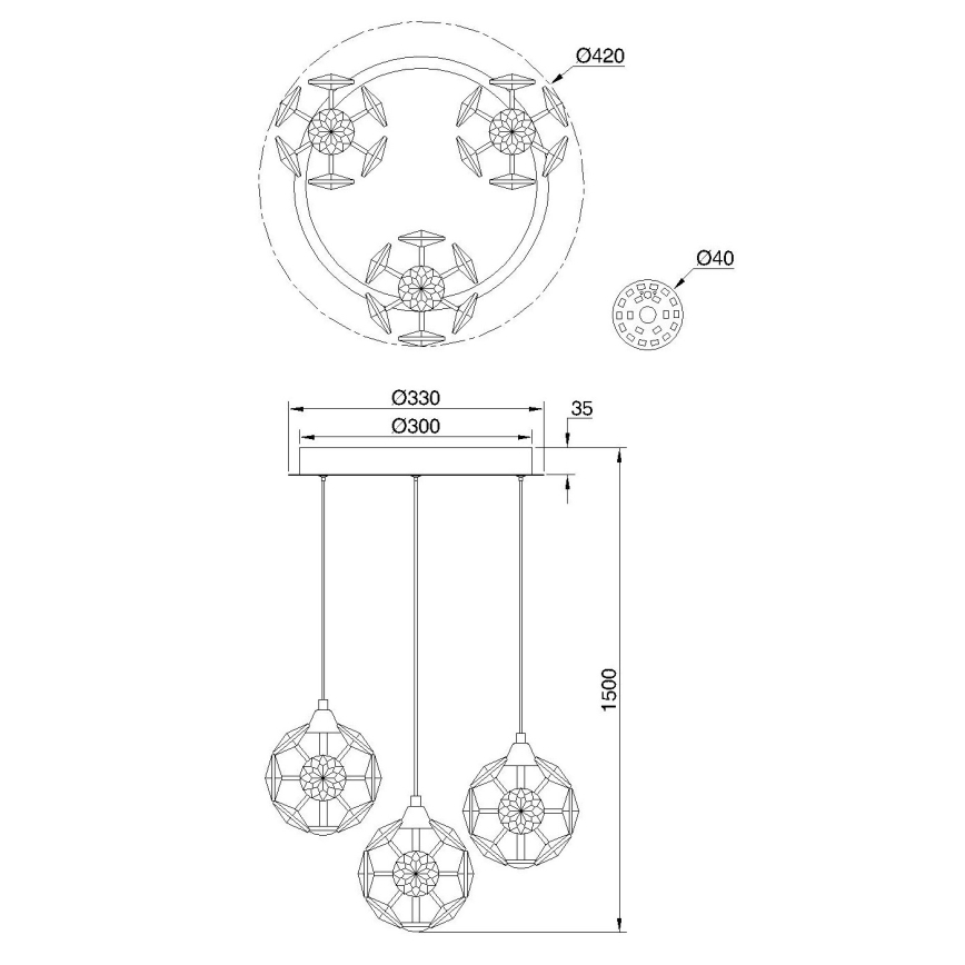 Globo - LED pakaramā lampa uz troses LED/24W/230V