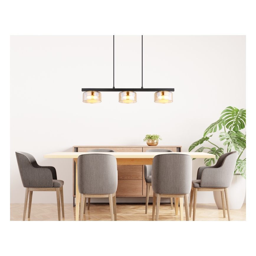 Globo - LED Lustra ar auklu 3xGX53/6W/230V dūmakains/brūna