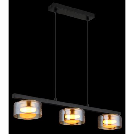 Globo - LED Lustra ar auklu 3xGX53/6W/230V dūmakains/brūna