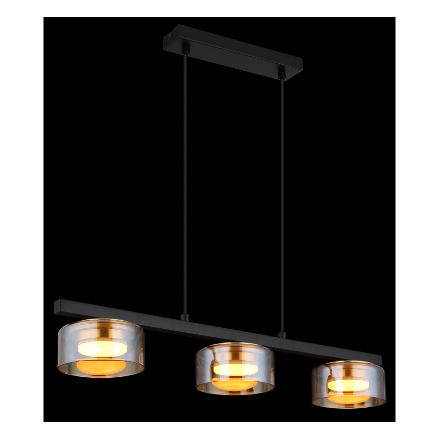 Globo - LED Lustra ar auklu 3xGX53/6W/230V dūmakains/brūna