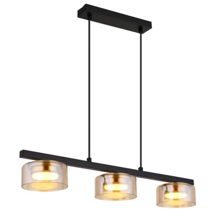 Globo - LED Lustra ar auklu 3xGX53/6W/230V dūmakains/brūna