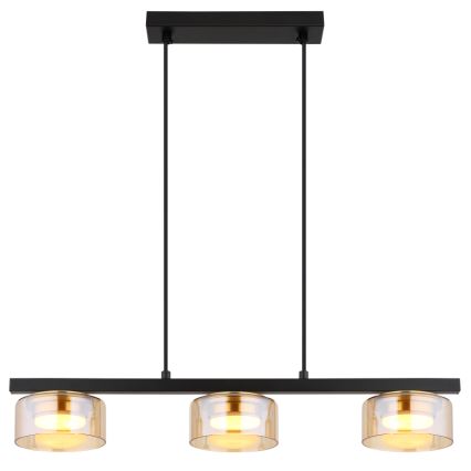 Globo - LED Lustra ar auklu 3xGX53/6W/230V dūmakains/brūna