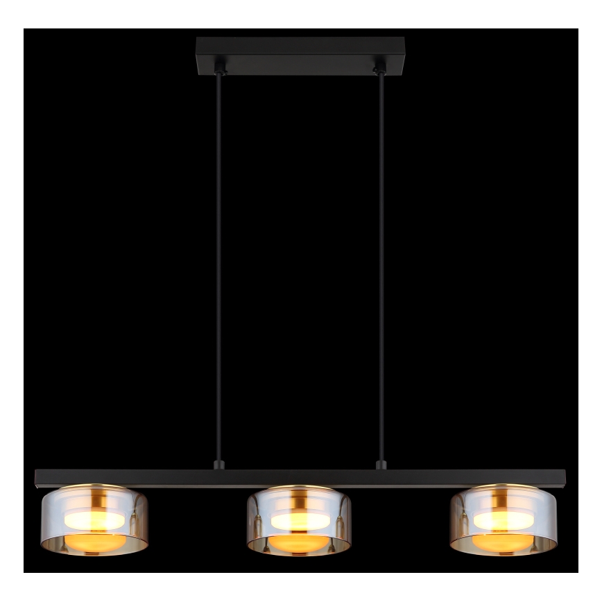 Globo - LED Lustra ar auklu 3xGX53/6W/230V dūmakains/brūna