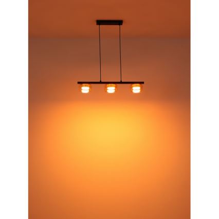 Globo - LED Lustra ar auklu 3xGX53/6W/230V dūmakains/brūna