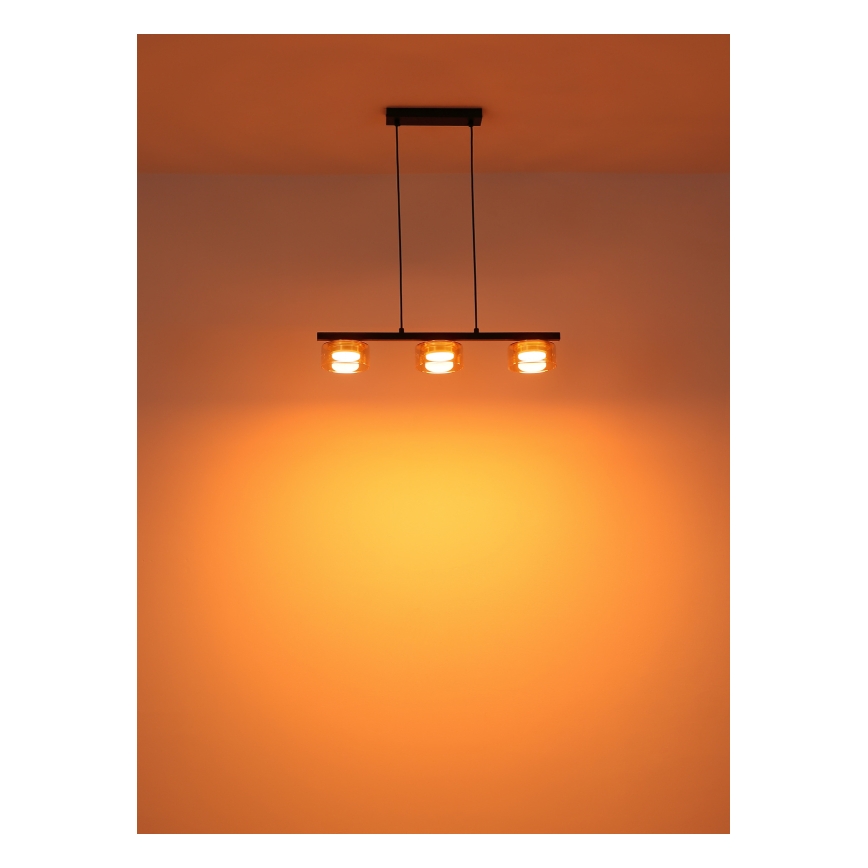 Globo - LED Lustra ar auklu 3xGX53/6W/230V dūmakains/brūna