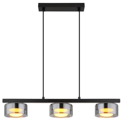 Globo - LED Lustra ar auklu 3xGX53/6W/230V dūmakains/melna