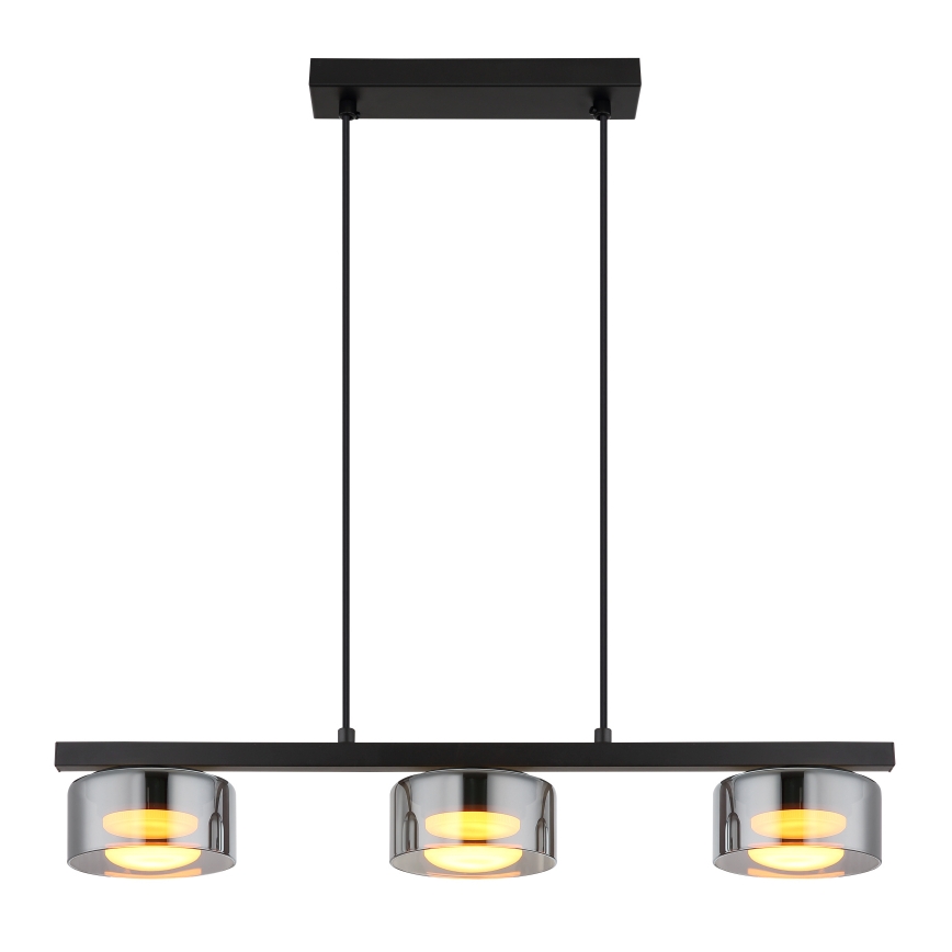 Globo - LED Lustra ar auklu 3xGX53/6W/230V dūmakains/melna