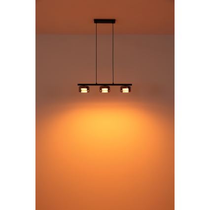 Globo - LED Lustra ar auklu 3xGX53/6W/230V dūmakains/melna