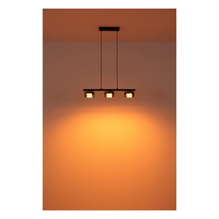 Globo - LED Lustra ar auklu 3xGX53/6W/230V dūmakains/melna