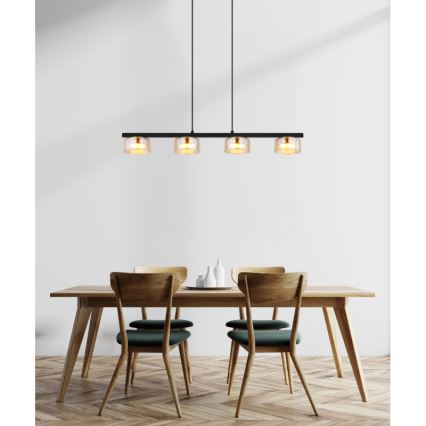 Globo - LED Lustra ar auklu 4xGX53/6W/230V dūmakains/brūna