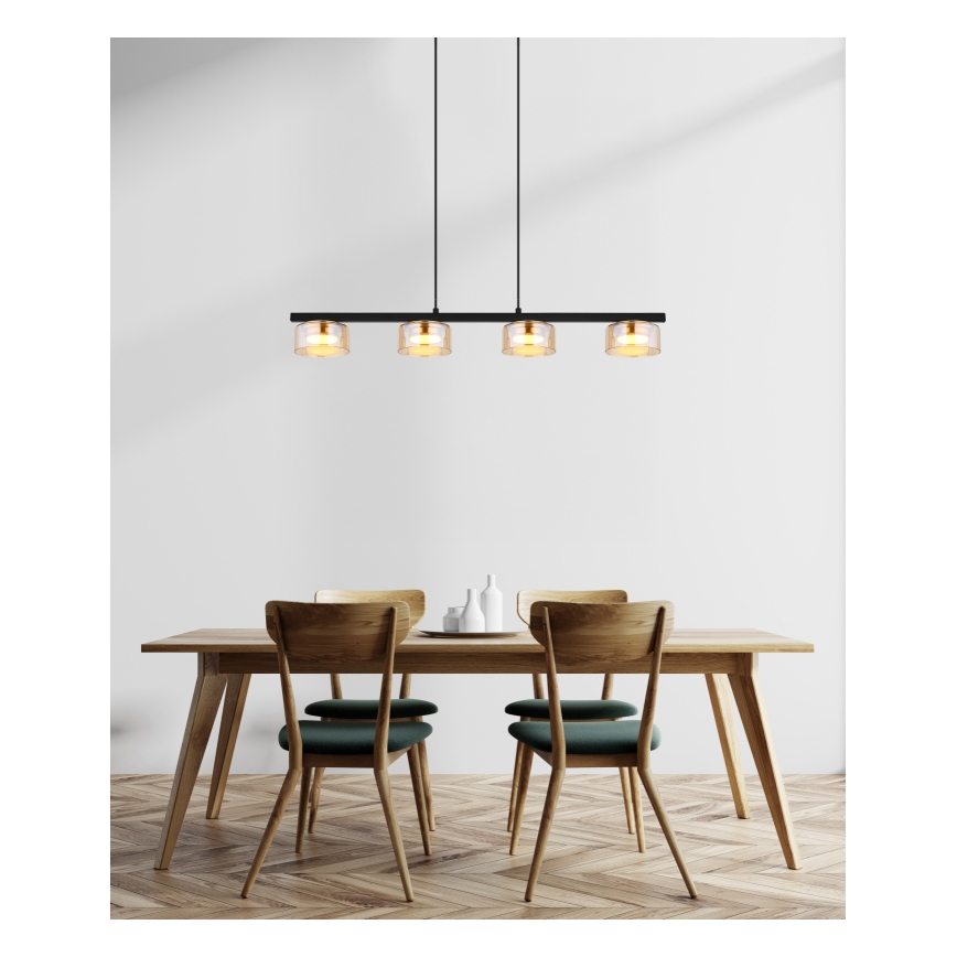 Globo - LED Lustra ar auklu 4xGX53/6W/230V dūmakains/brūna