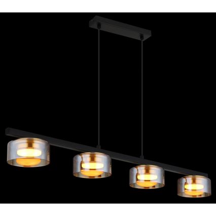 Globo - LED Lustra ar auklu 4xGX53/6W/230V dūmakains/brūna