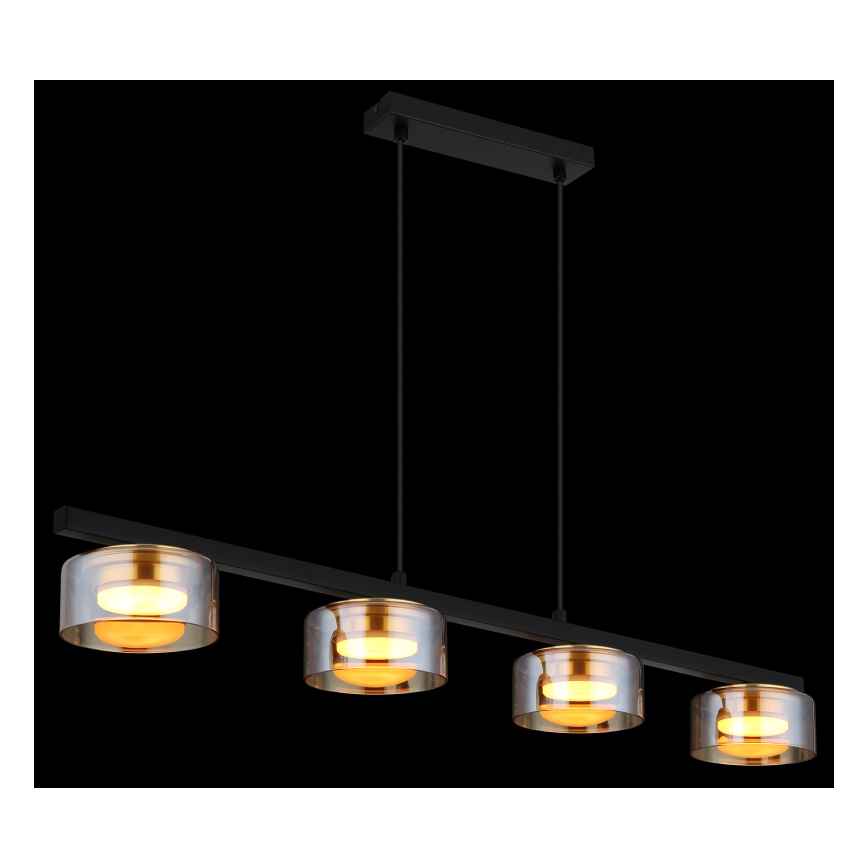 Globo - LED Lustra ar auklu 4xGX53/6W/230V dūmakains/brūna