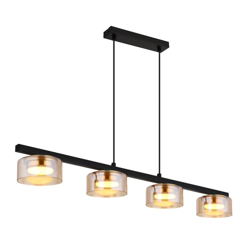 Globo - LED Lustra ar auklu 4xGX53/6W/230V dūmakains/brūna