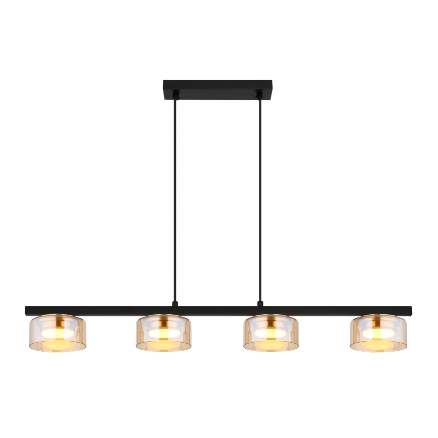 Globo - LED Lustra ar auklu 4xGX53/6W/230V dūmakains/brūna
