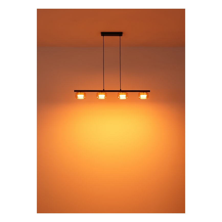 Globo - LED Lustra ar auklu 4xGX53/6W/230V dūmakains/brūna