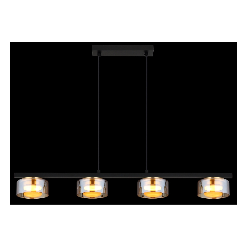 Globo - LED Lustra ar auklu 4xGX53/6W/230V dūmakains/brūna