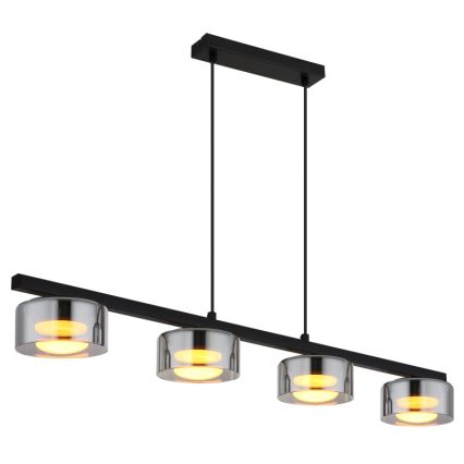 Globo - LED Lustra ar auklu 4xGX53/6W/230V dūmakains/melna
