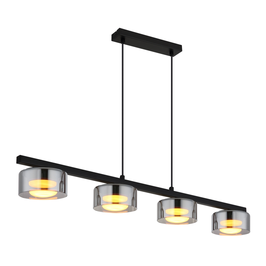 Globo - LED Lustra ar auklu 4xGX53/6W/230V dūmakains/melna