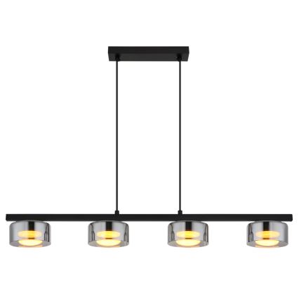 Globo - LED Lustra ar auklu 4xGX53/6W/230V dūmakains/melna