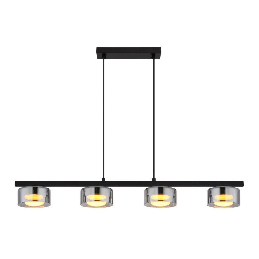 Globo - LED Lustra ar auklu 4xGX53/6W/230V dūmakains/melna