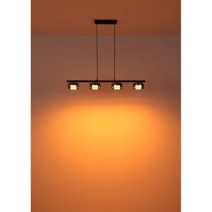 Globo - LED Lustra ar auklu 4xGX53/6W/230V dūmakains/melna