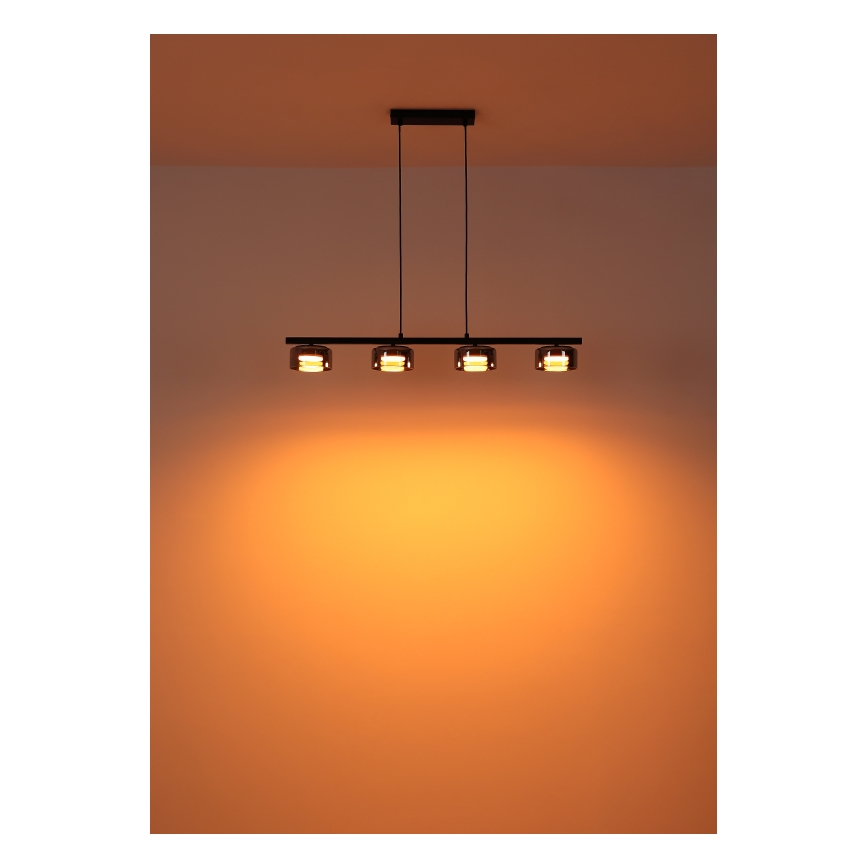 Globo - LED Lustra ar auklu 4xGX53/6W/230V dūmakains/melna