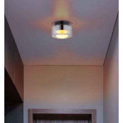 Globo - LED Griestu lampa 1xGX53/6W/230V d. 13 cm dūmakains/melna