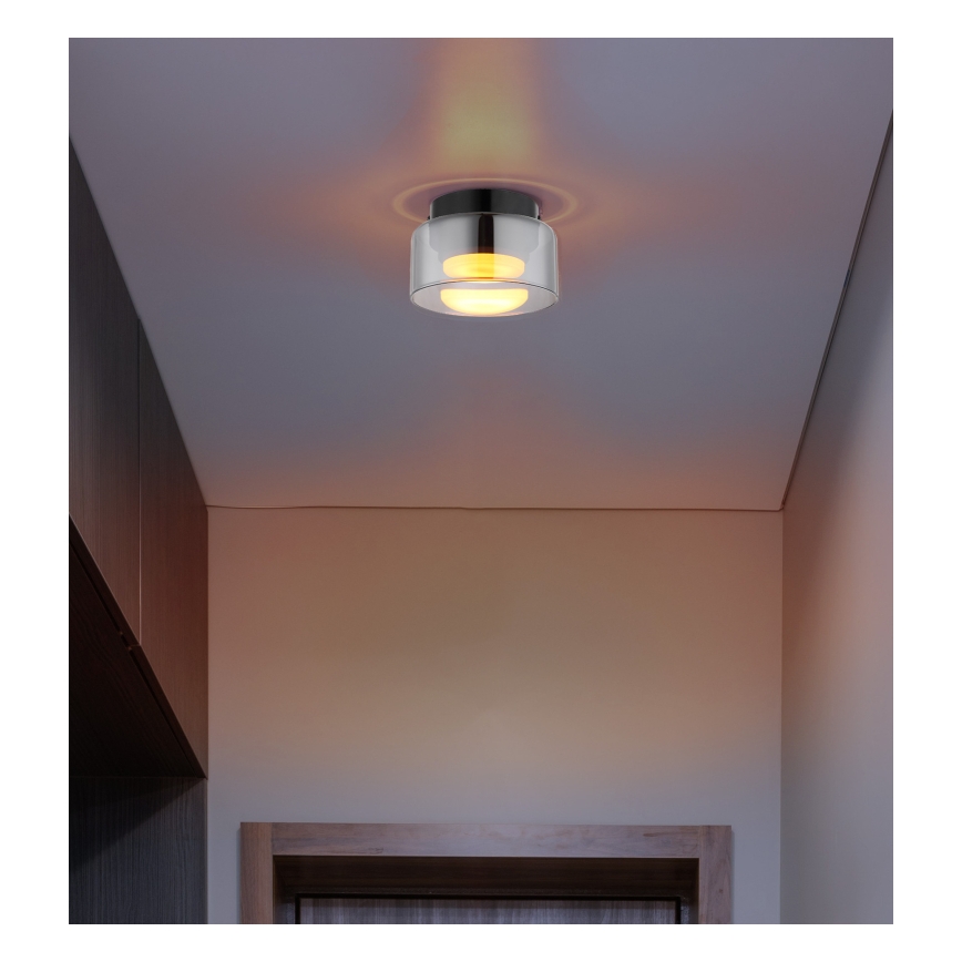 Globo - LED Griestu lampa 1xGX53/6W/230V d. 13 cm dūmakains/melna