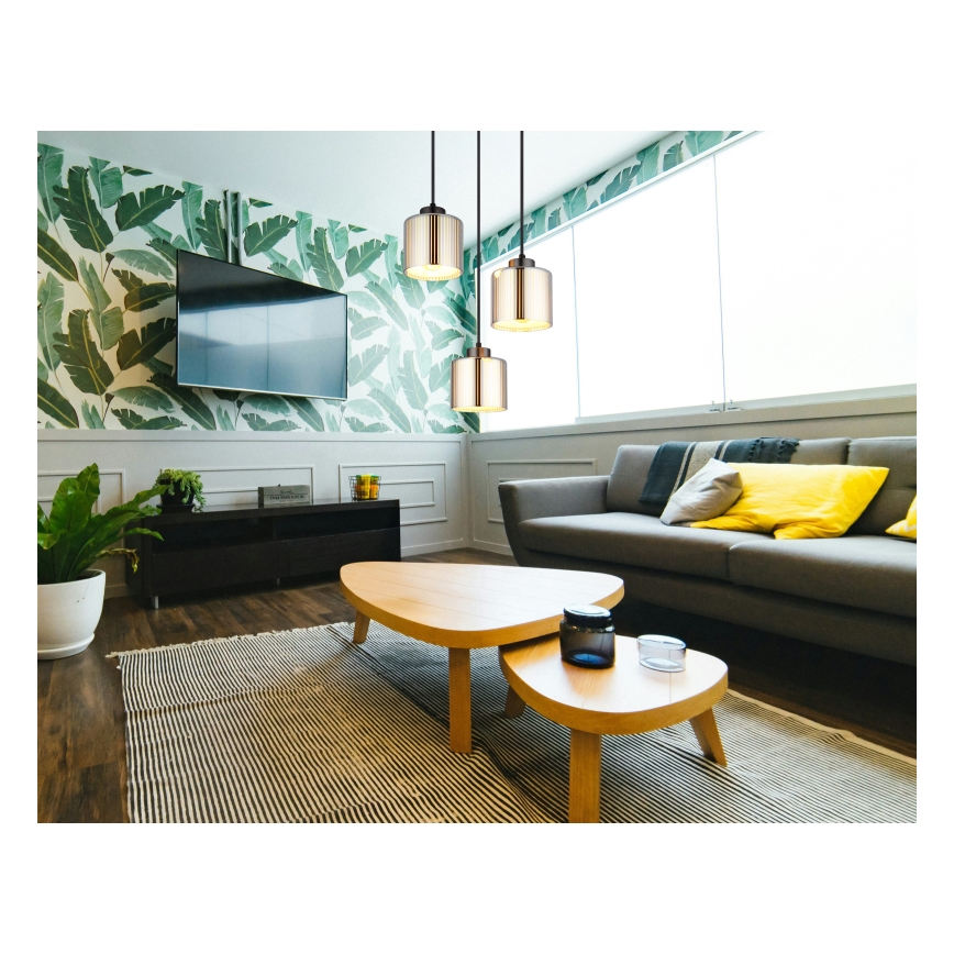 Globo - Lustra ar auklu 3xE27/60W/230V spīdīgi hromēts d. 33 cm