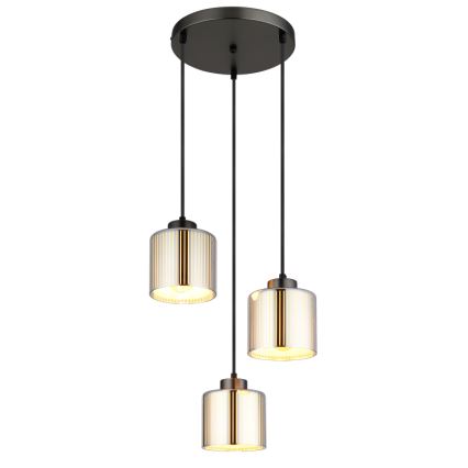 Globo - Lustra ar auklu 3xE27/60W/230V spīdīgi hromēts d. 33 cm
