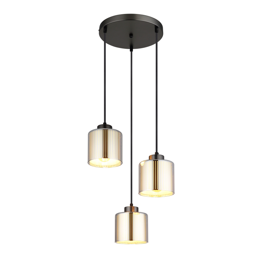 Globo - Lustra ar auklu 3xE27/60W/230V spīdīgi hromēts d. 33 cm