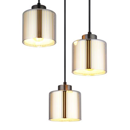 Globo - Lustra ar auklu 3xE27/60W/230V spīdīgi hromēts d. 33 cm
