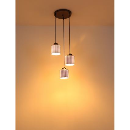 Globo - Lustra ar auklu 3xE27/60W/230V spīdīgi hromēts d. 33 cm