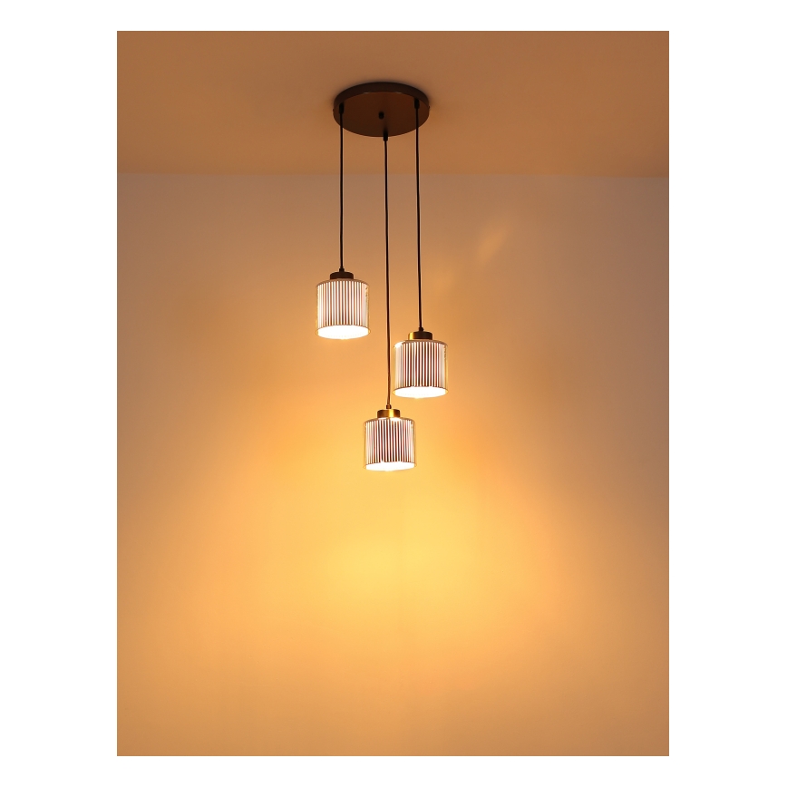 Globo - Lustra ar auklu 3xE27/60W/230V spīdīgi hromēts d. 33 cm