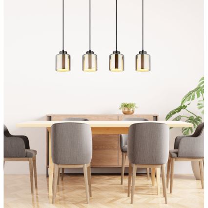 Globo - Lustra ar auklu 4xE27/60W/230V spīdīgi hromēts