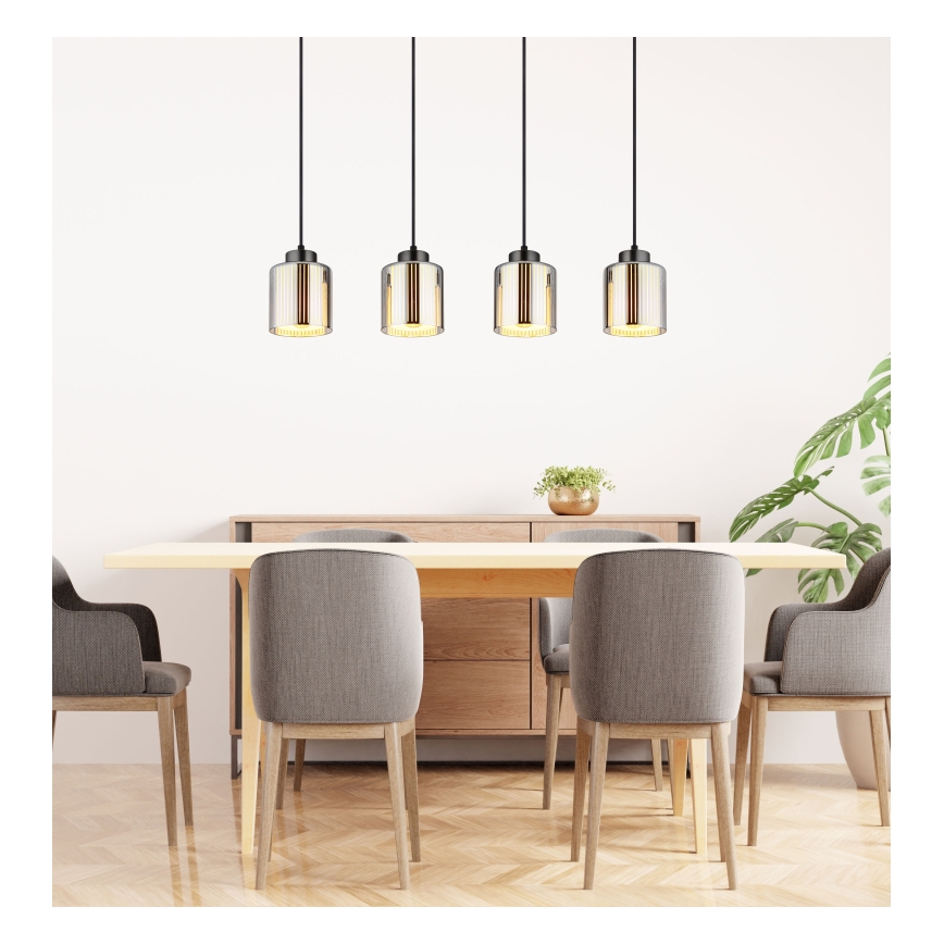 Globo - Lustra ar auklu 4xE27/60W/230V spīdīgi hromēts
