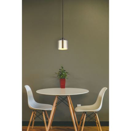 Globo - Lustra ar auklu 1xE27/60W/230V spīdīgi hromēts d. 14 cm