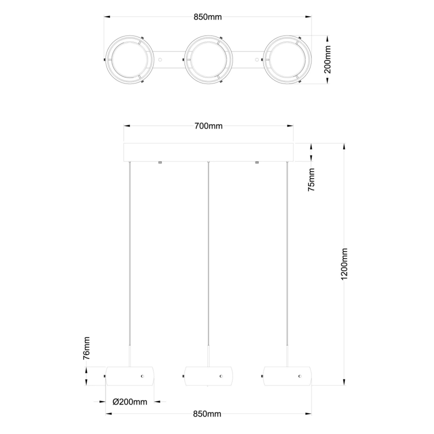 Globo - LED pakaramais uz troses LED/30W/230V 3000K