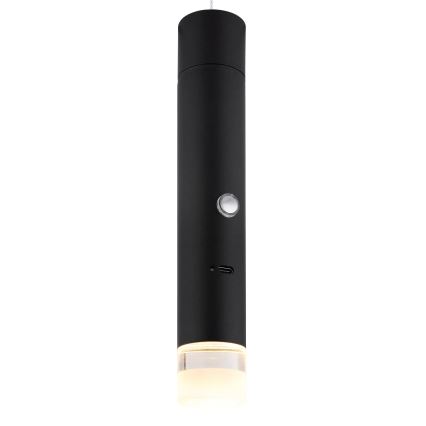 Globo - LED gaismeklis ar skārienjutīgu dimmeru un uzlādi (2 vienā) LED/2W/230/5V, melns