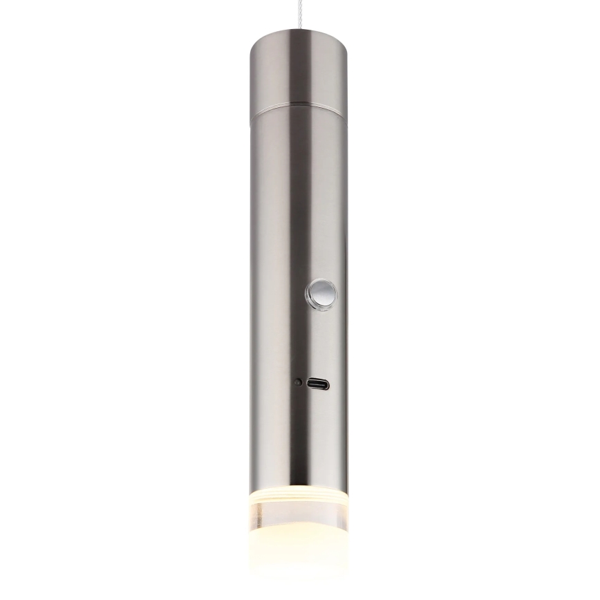 Globo - LED skārienjutīgs un spilgtuma regulējams uzlādējams gaismeklis 2v1 LED/2W/230/5V, matēts hroms