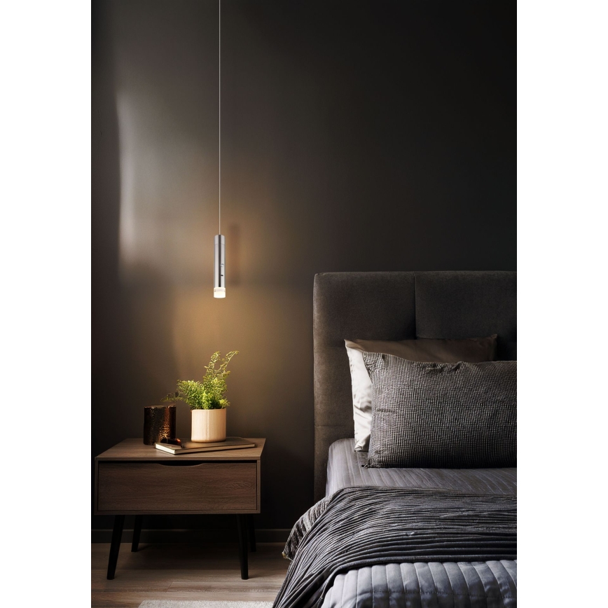 Globo - LED aptumšojams skārienjūtīgs uzlādējams gaismeklis 2v1 LED/2W/230/5V matēts hroms