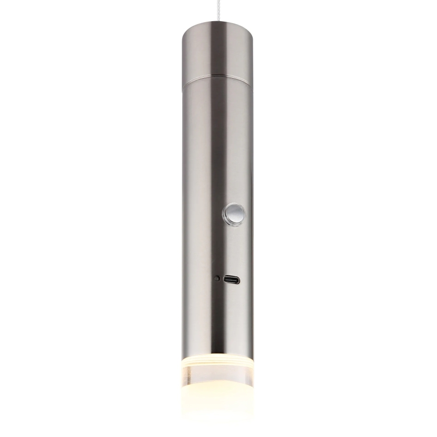 Globo - LED aptumšojams skārienjūtīgs uzlādējams gaismeklis 2v1 LED/2W/230/5V matēts hroms