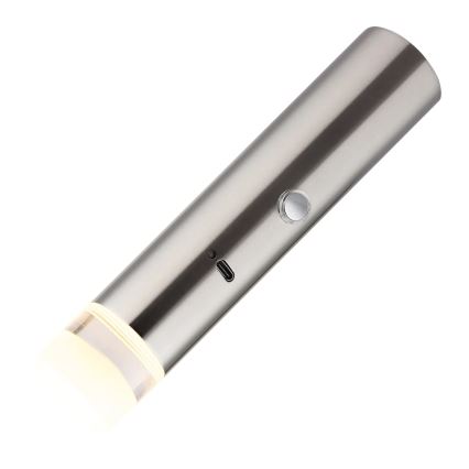 Globo - LED aptumšojams skārienjūtīgs uzlādējams gaismeklis 2v1 LED/2W/230/5V matēts hroms