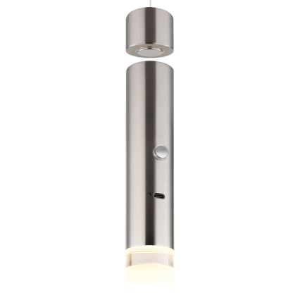 Globo - LED aptumšojams skārienjūtīgs uzlādējams gaismeklis 2v1 LED/2W/230/5V matēts hroms