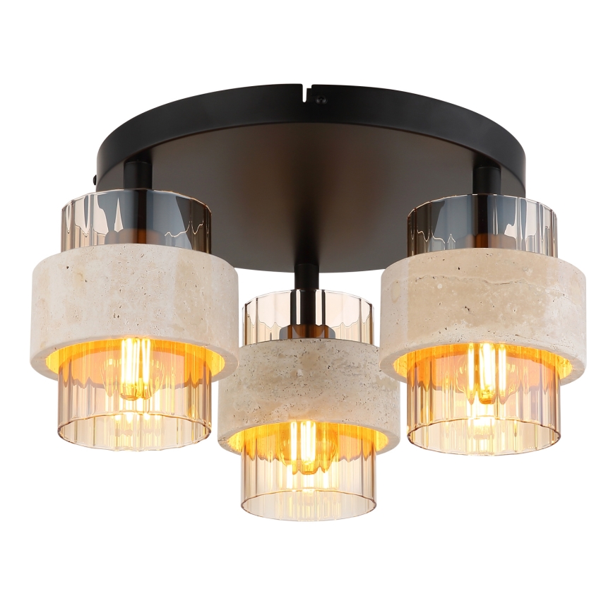 Globo - virsmas montējama griestu lampa 3xE27/40W/230V travertīns